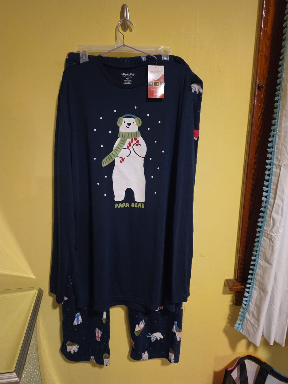 NWT North Pole Mens Size XLT "Papa Bear" Polar Holiday Pajamas Christmas XL Tall